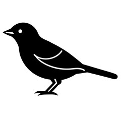 Warbler Silhouette Vector Ideal for Branding & Nature Art.