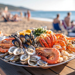 seafood at the beach