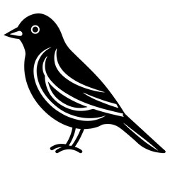 Warbler Silhouette Vector Ideal for Branding & Nature Art.