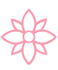 Flower clip art design on plain white transparent isolated background for card, shirt, hoodie, sweatshirt, apparel, tag, mug, icon, poster or badge