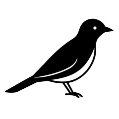 Warbler Silhouette Vector Ideal for Branding & Nature Art.