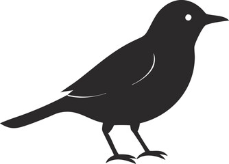 High-Quality Warbler Bird Silhouette Vector Perfect for Logos.