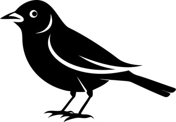 High-Quality Warbler Bird Silhouette Vector Perfect for Logos.