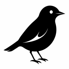 Minimalist Warbler Silhouette Vector Icon for Clean Designs