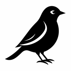 Minimalist Warbler Silhouette Vector Icon for Clean Designs