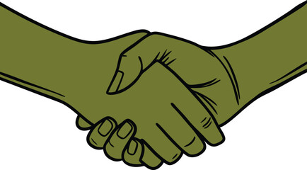 Fototapeta premium Hand Shake Each Other Business Minimalist Icon Concept Continuous One Line Drawing Illustration In Editable Stroke