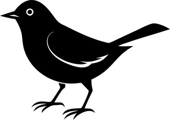 High-Quality Warbler Bird Silhouette Vector Perfect for Logos.