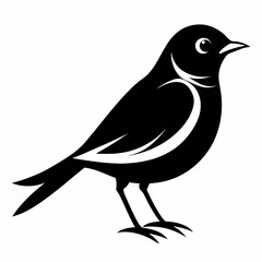 Minimalist Warbler Silhouette Vector Icon for Clean Designs