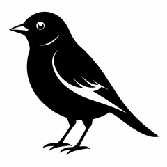 Minimalist Warbler Silhouette Vector Icon for Clean Designs