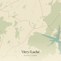 Obraz premium Vintage map of Vitry-Laché, France.