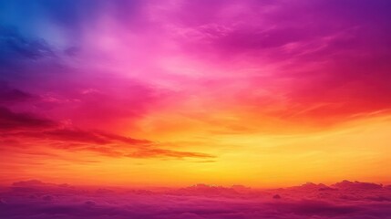 Obraz premium Vibrant sunset sky over cloudscape