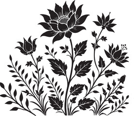 black and white floral design