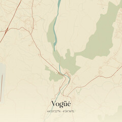 Obraz premium Vintage map of Vogüé, France.
