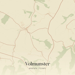 Obraz premium Vintage map of Volmunster, France.