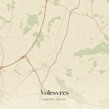 Vintage map of Volesvres, France.