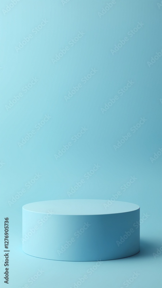Aufkleber blue podium on blue background. minimal cosmetic background for product presentation. 3d rendering