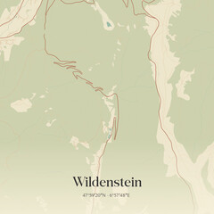 Vintage map of Wildenstein, France.