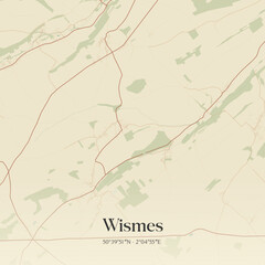 Vintage map of Wismes, France.