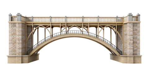 old bridge over white background