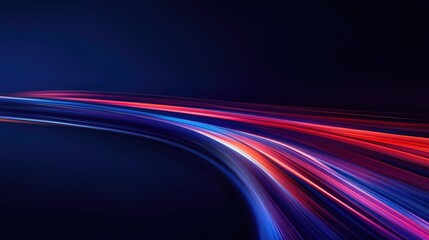 night highway with colorful light trails