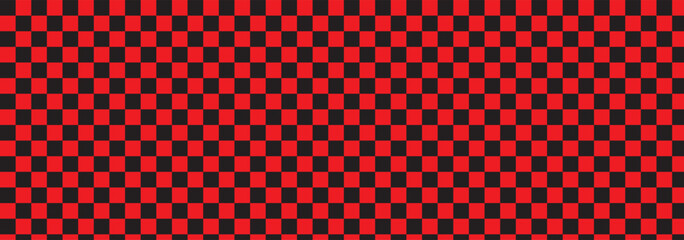 Red and black chess pattern. Checkerboard seamless vector illustration. Abstract checkered checkerboard for game. Grid geometric rectangle shape. 