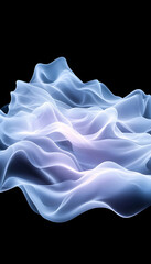 Obraz premium Abstract blue fabric waves, dark background, design element