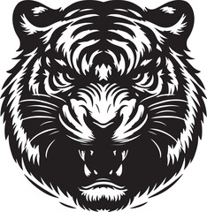 vector silhouette illustration of a tiger on white background