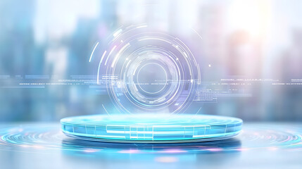 Futuristic digital display urban environment technology concept abstract visualization close-up viewpoint innovation showcase