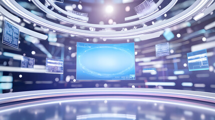 Virtual data center visualization digital space graphic design futuristic environment high-tech view innovative concept