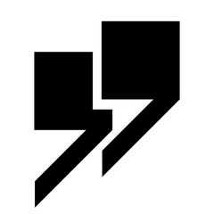 A set of square quotation marks with sharp corners in black on a white background. Quotation marks in the title, round ticks, and quote icons in the comments. Inverted comma characters. Vector EPS 10.