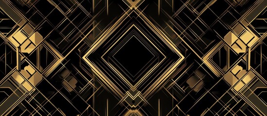 Elegant gold geometric art deco pattern luxury background design