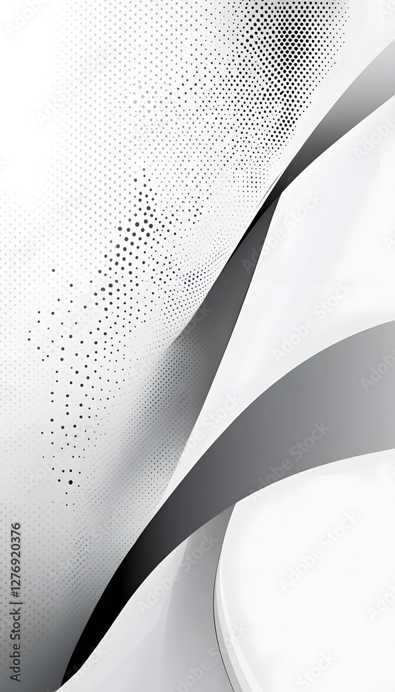 Poster abstract grayscale background with geometric shapes and halftone pattern
