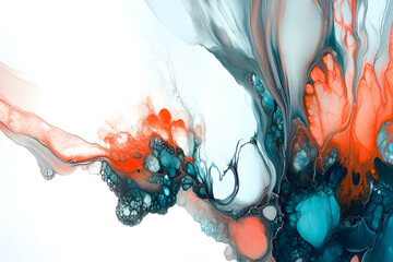 white background in the middle and narrowly edged fluid art