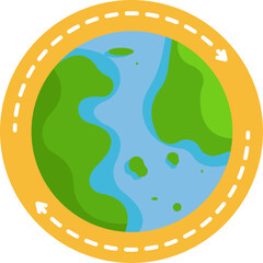 A globe icon symbolizing Earth's structure, continents, and natural processes.