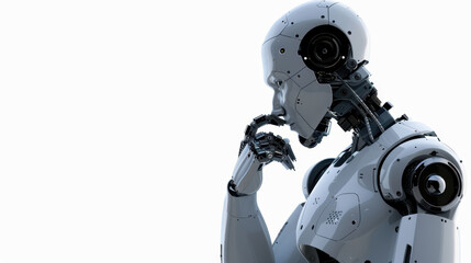 Naklejka premium ai robot thinking
