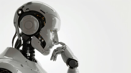 Naklejka premium ai robot thinking