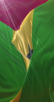 Flag of Sao Tome and Pr&iacute;ncipe. 4K Vertical. Loop