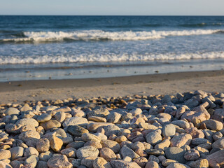 Rock pile formation on beach