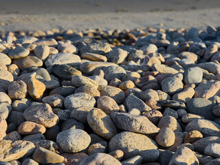 Rock pile formation on beach