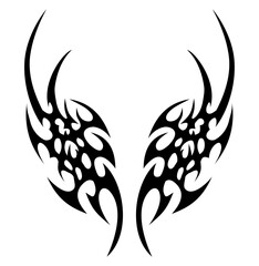 Neo tribal tattoo design Y2k retro future style, black and white cyberpunk tribal tattoo