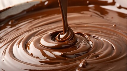 melted chocolate on white background