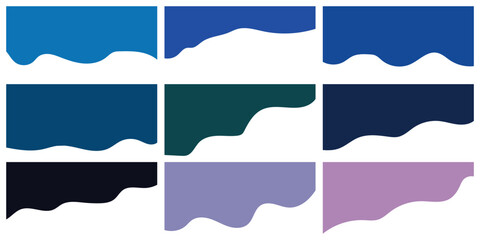 Web Dividers Shape Templates. Web Curve Wave Lines, Abstract Design Element for Top, Bottom Page of Web Site. Divider Header, Separator for App, Banners or Posters and website