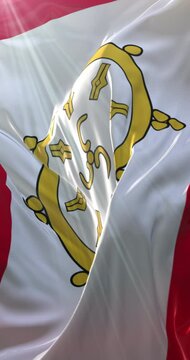 Flag of Sikkim. 4K Vertical. Loop