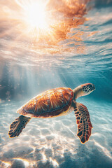 Obraz premium green sea turtle