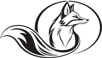 Minimalist Fox Illustration with Bold Lines and Dynamic Motion