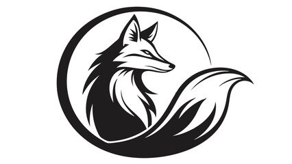 Minimalist Fox Illustration with Bold Lines and Dynamic Motion