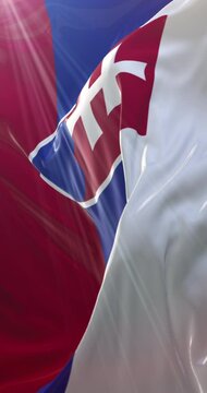 Flag of Slovakia. 4K Vertical. Loop
