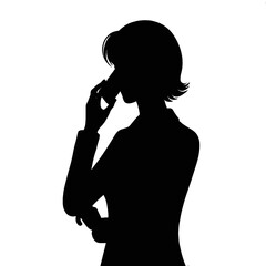 Woman talking on the phone silhouette for communication-themed designs, blogs, and business presentations