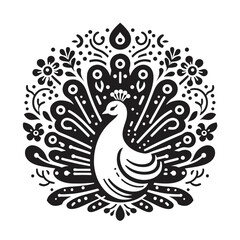 Fototapeta premium Peacock silhouette for graphic resources, design, clip art or invitations.