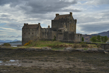 Eilean Donan Castle at low tide